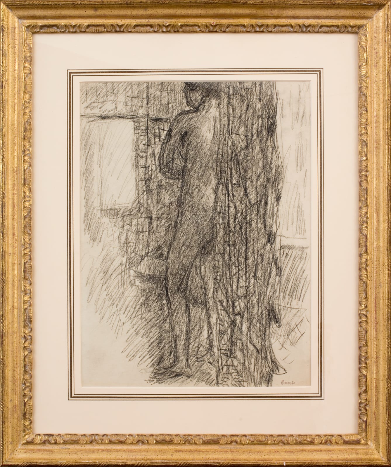 Pierre Bonnard Standing Nude Behind A Curtain C Piano Nobile