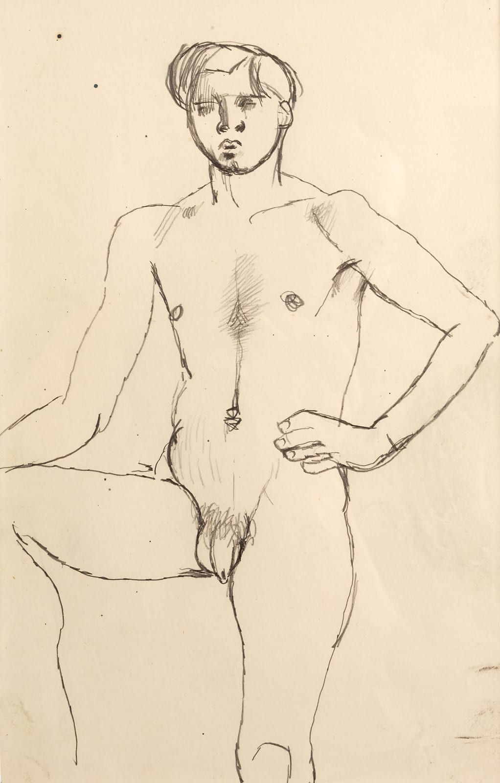 Keith Vaughan Nude With Hand On Hip Zuleika Gallery