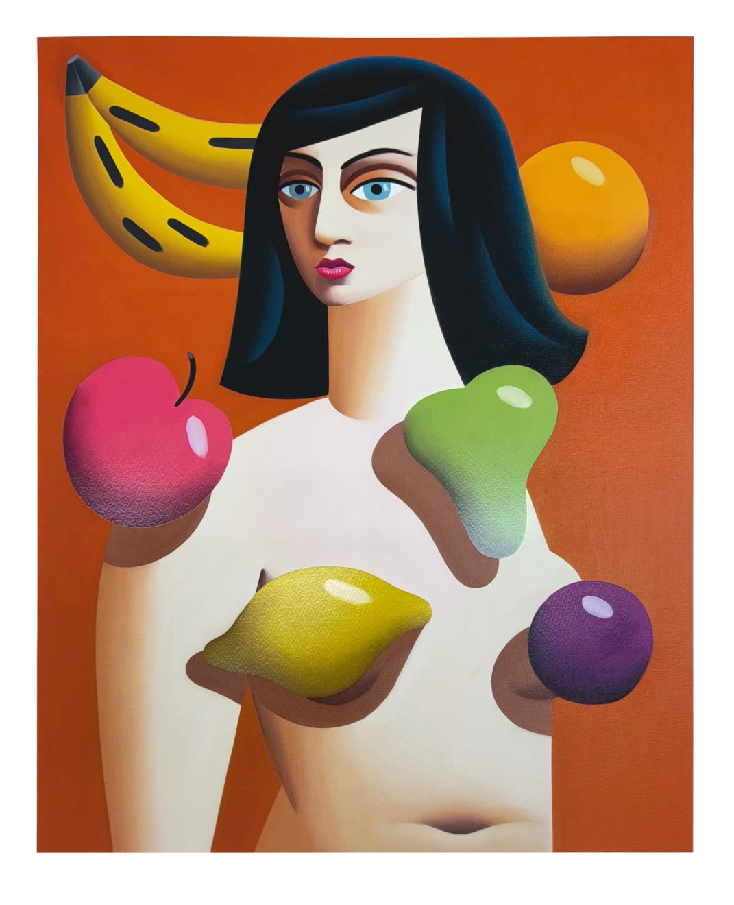 Juan De La Rica Desnudo Con Frutas Flotantes Nude With Floating