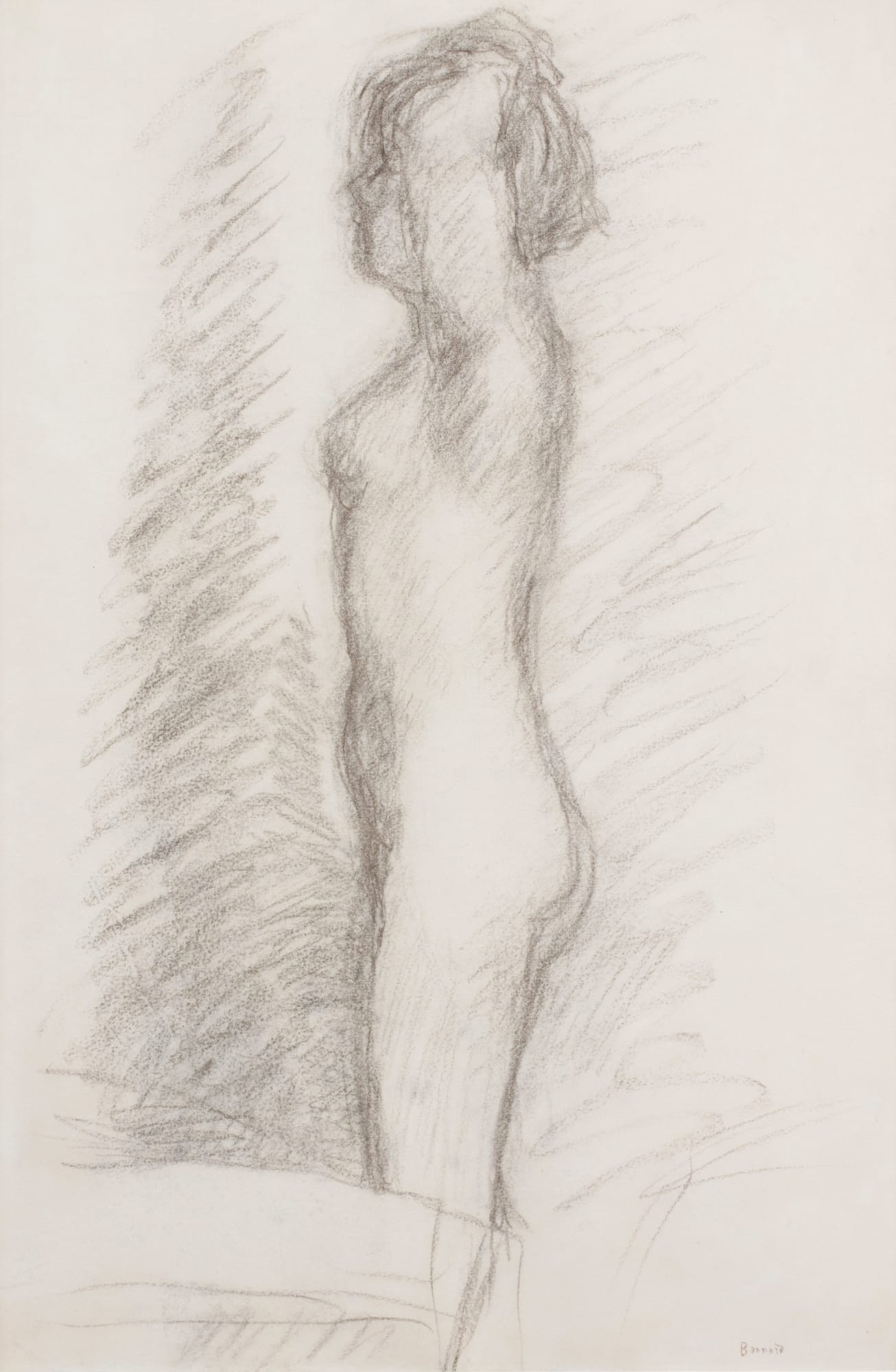 Pierre Bonnard Nude In Profile With Arms Raised 1936 C Piano Nobile