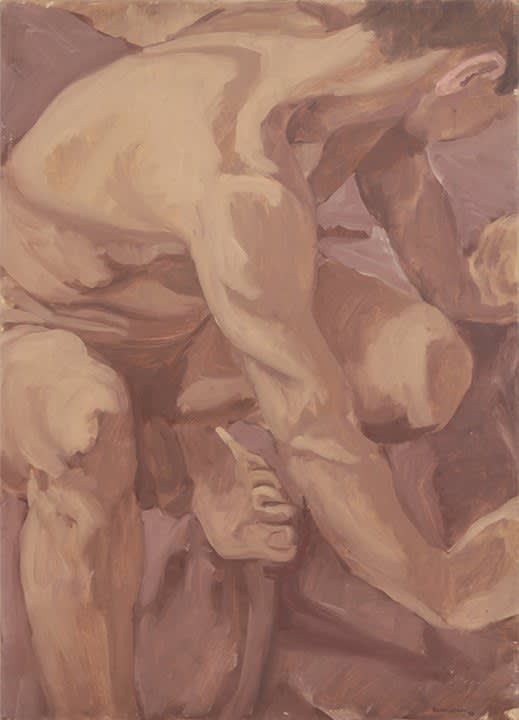 Philip Pearlstein Crouching Male Nude Estate Of Philip Pearlstein