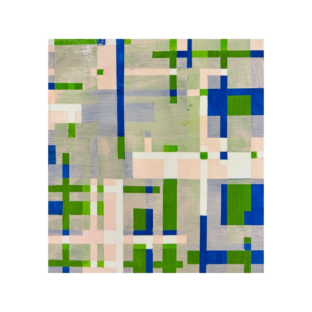 Image of Kubistisches Aquarell (Pink-Green-Blue)