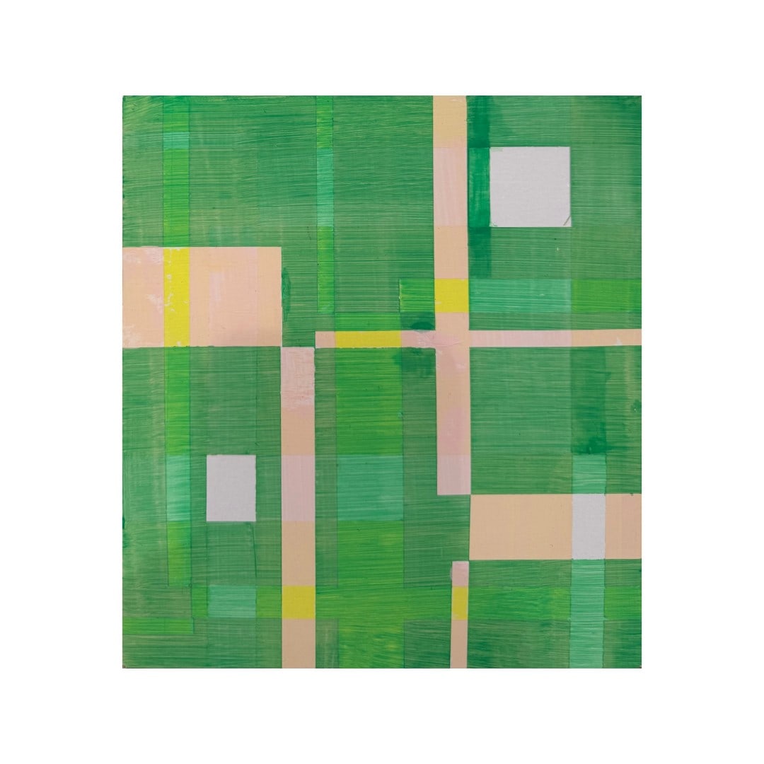 Image of Kubistisches Aquarell (Green-Pink)