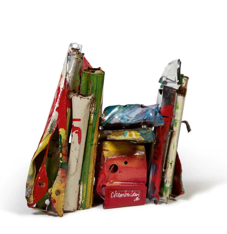 John Chamberlain Untitled, 1986 Painted and chromium-plated steel, 10 1/2 x 11 3/4 x 3 3/4 in. (26.7 x 29.8...