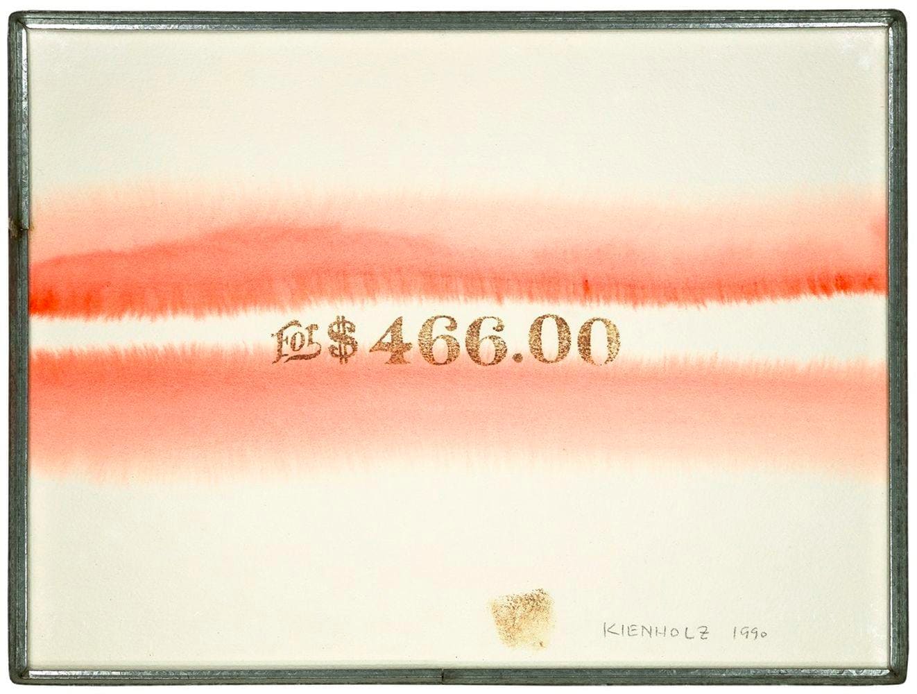 Edward Kienholz For $466, 1990 Watercolor and ink on paper 11 3/4 x 15 3/4 in. (30 x 40 cm)