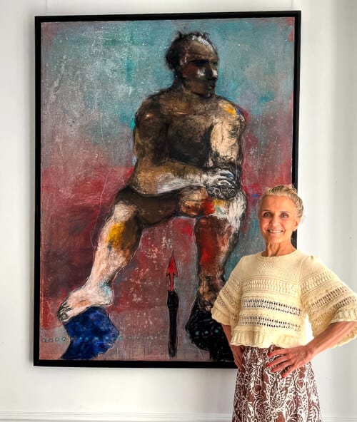 Sadikou Oukpedjo, Divination III (2018), acrylic and pastel on paper, 162 × 122 cm