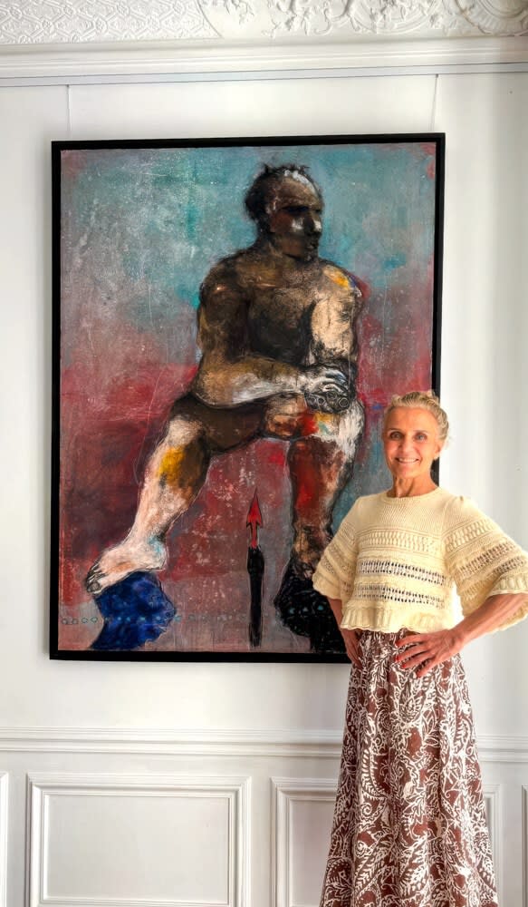 Sadikou Oukpedjo, Divination III, 2018, 162cm x 122cm, Acrylic and pastels on paper