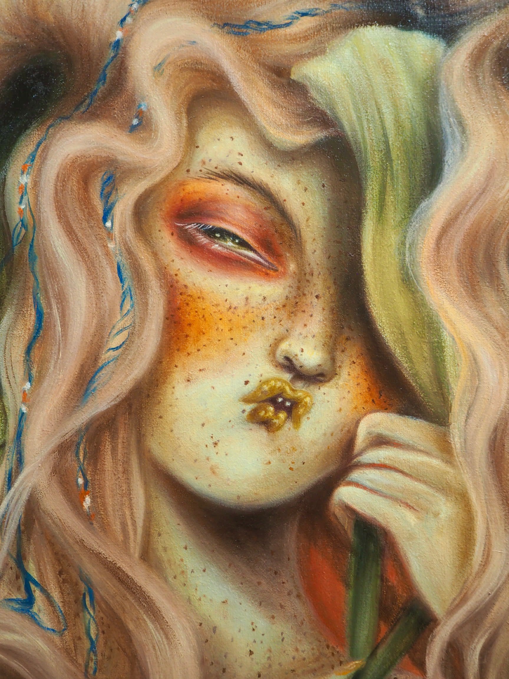Close-up of a Miss Van painting