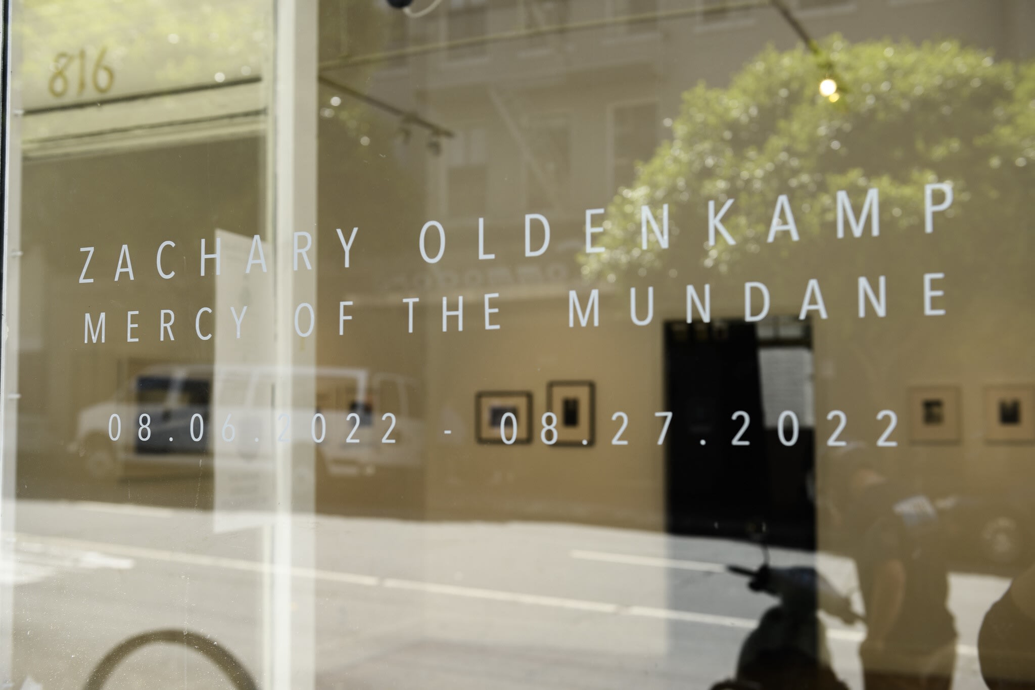 Title sign for Mercy of the Mundane exhibition 