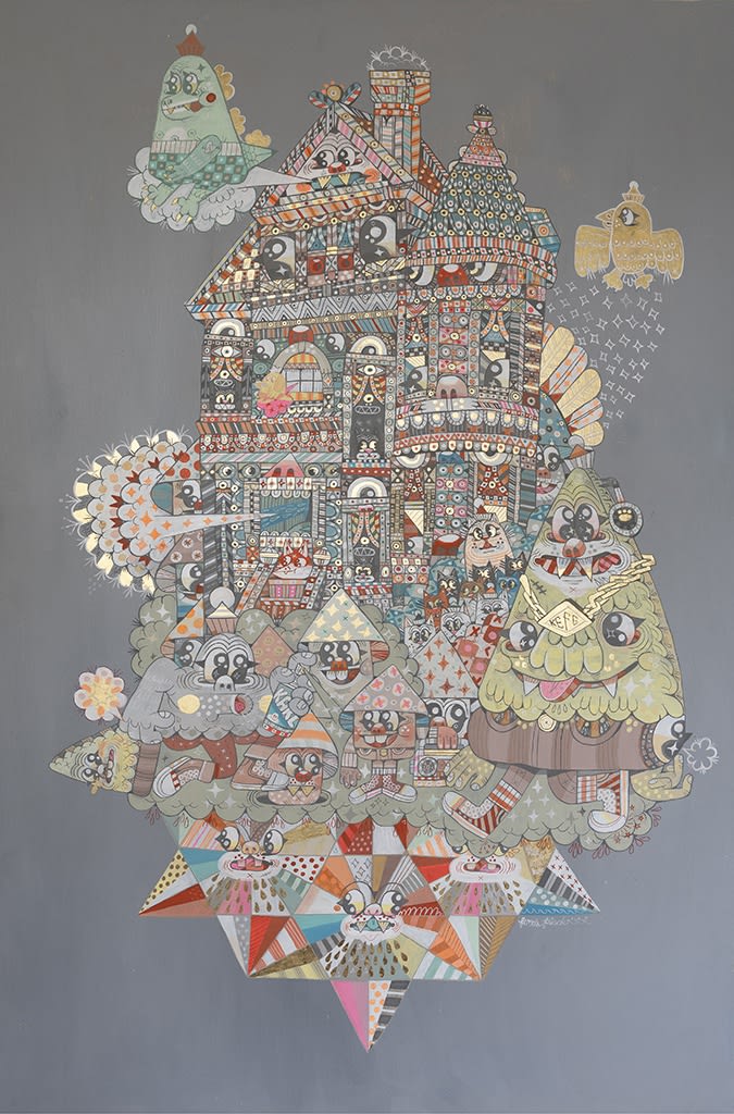 stylized painting of a victorian house by Ferris Plock