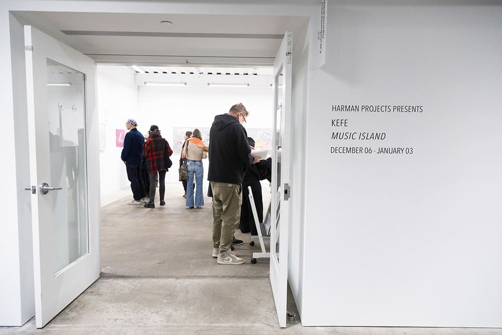 A photo from the opening night of KeFe's duo show