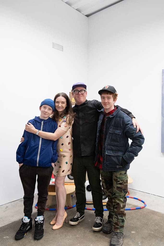 Photo from the opening reception of artist duo KeFe's opening reception for their show Music Island.