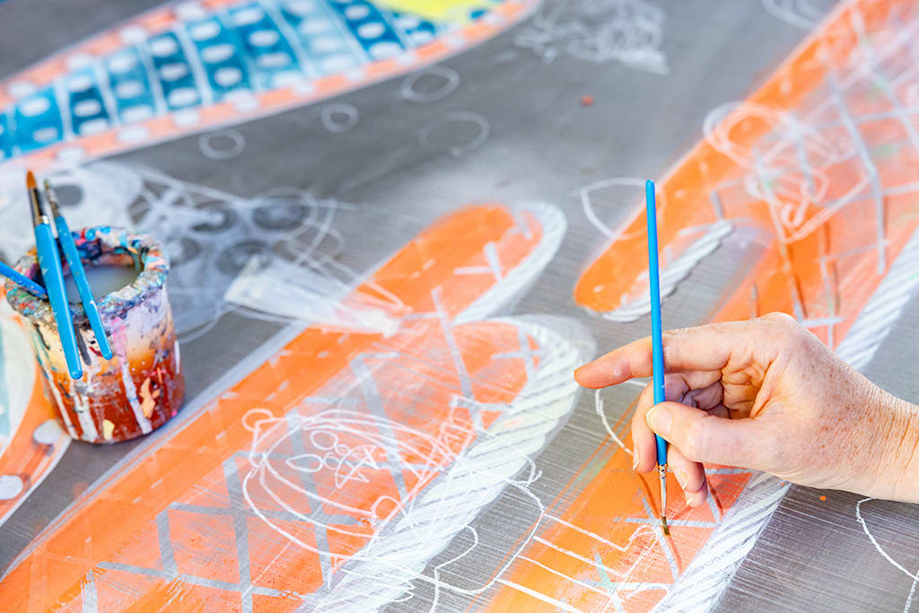 Image of artist duo KeFe's studio/works in progress.