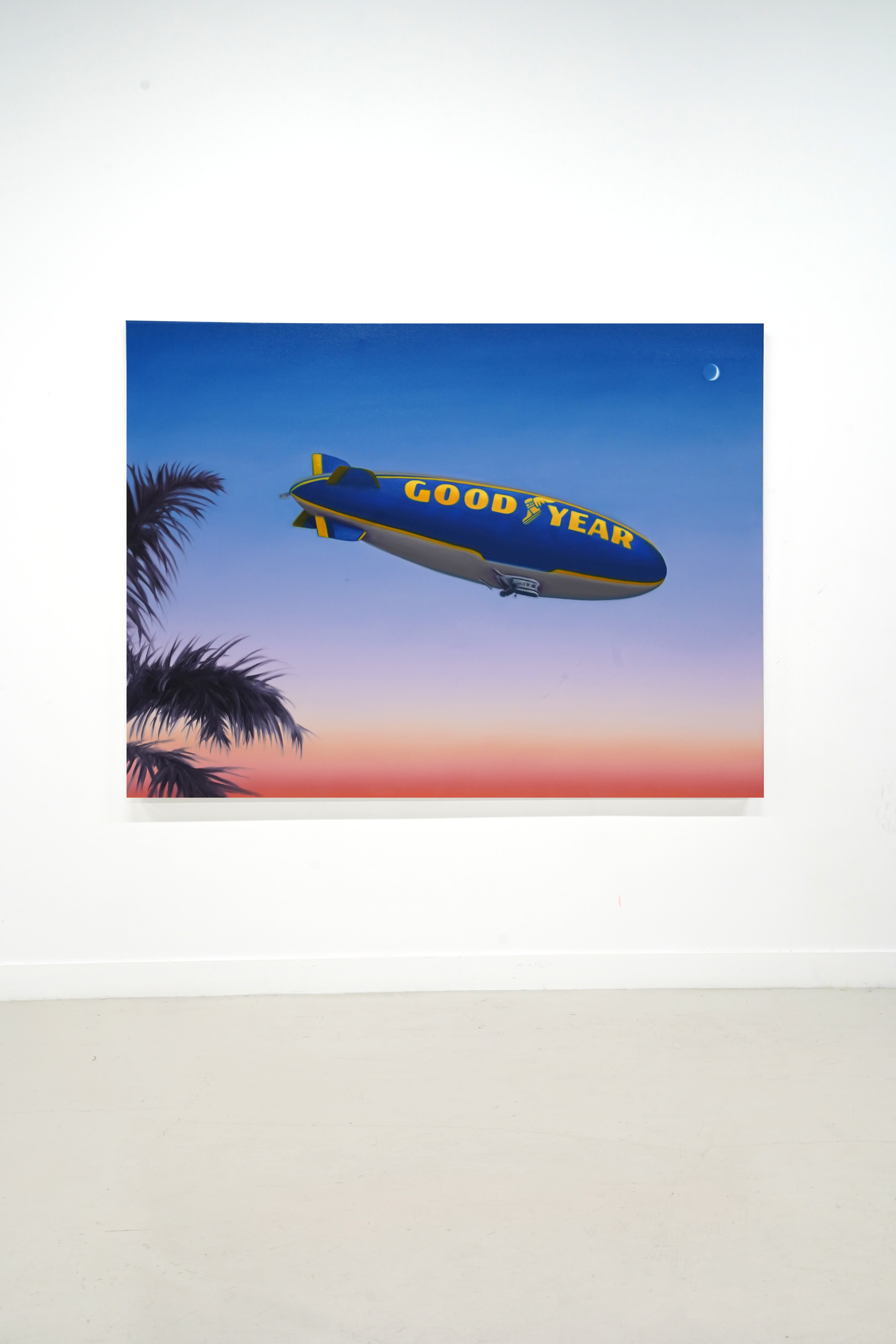 Goodyear blimp painting in the sky by daniel antelo