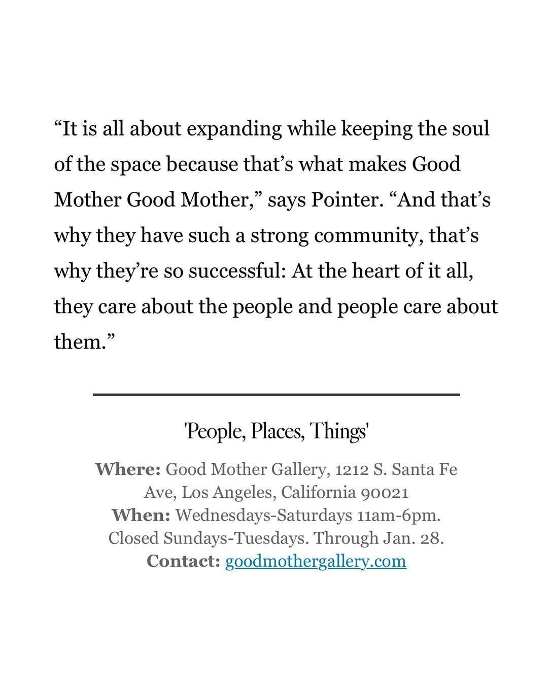 screenshot of a quote from the LA Times interview