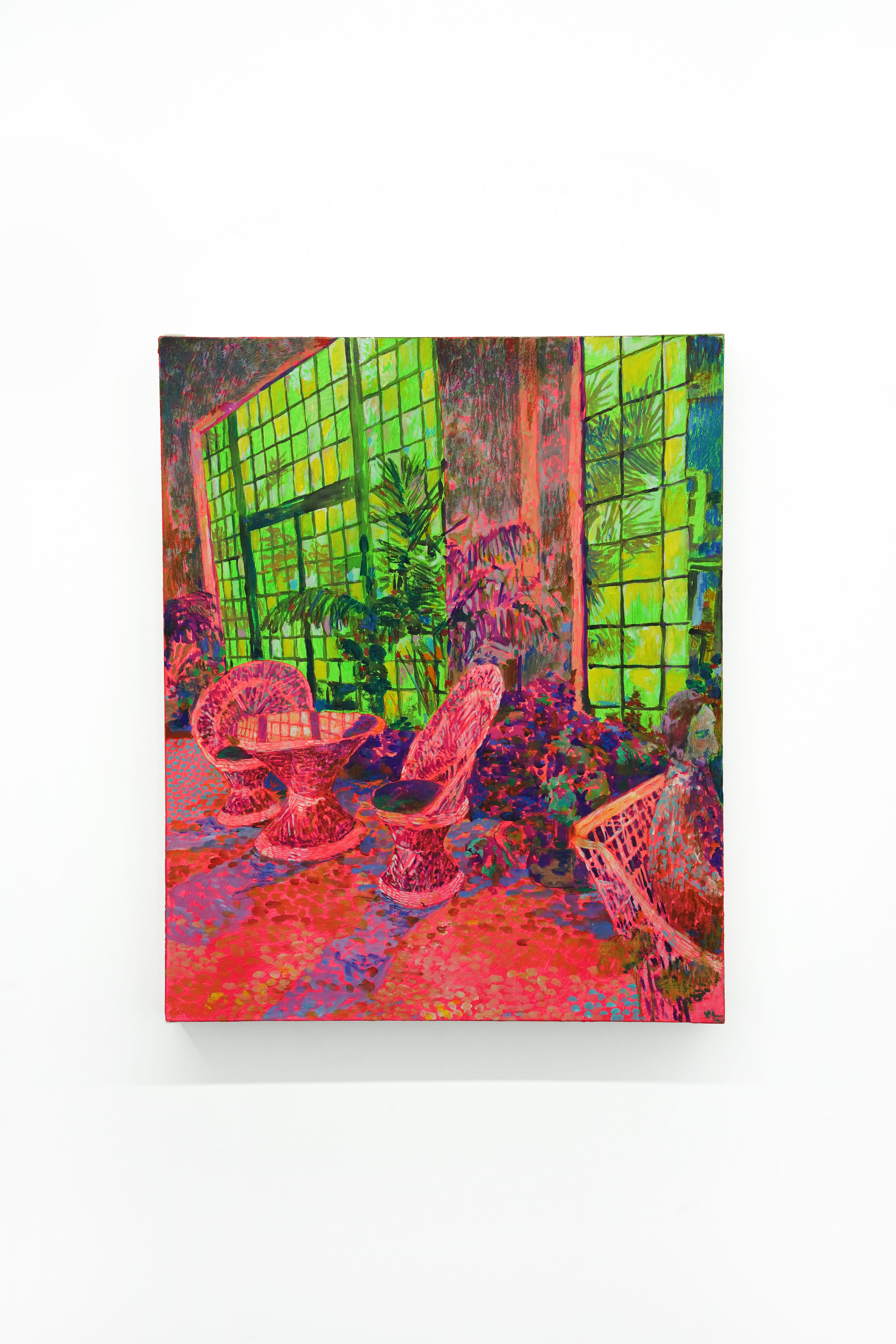 photo of a painting by Carlson Hatton - Featured images of a living area with chairs and plants