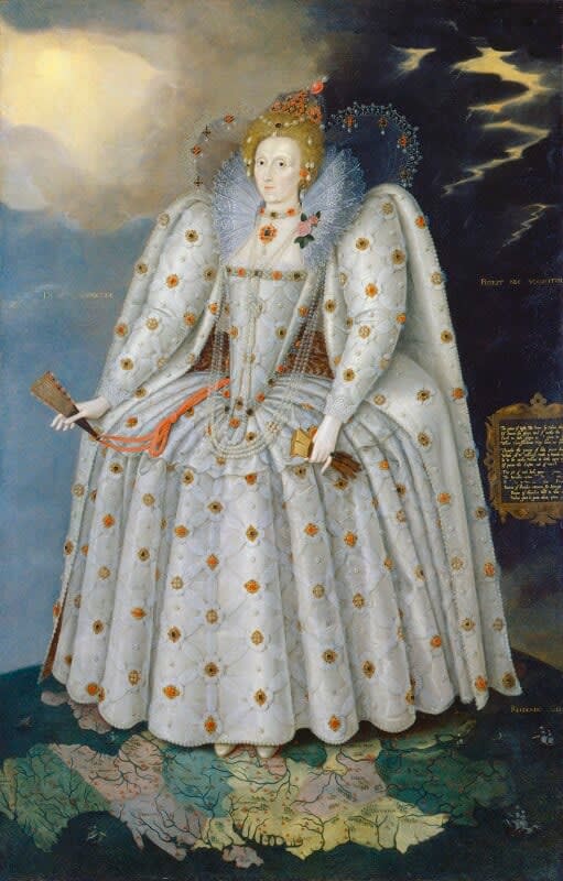 Queen Elizabeth I ('The Ditchley portrait')  by Marcus Gheeraerts the Younger oil on canvas, circa 1592 NPG 2561  © National Portrait Gallery, London