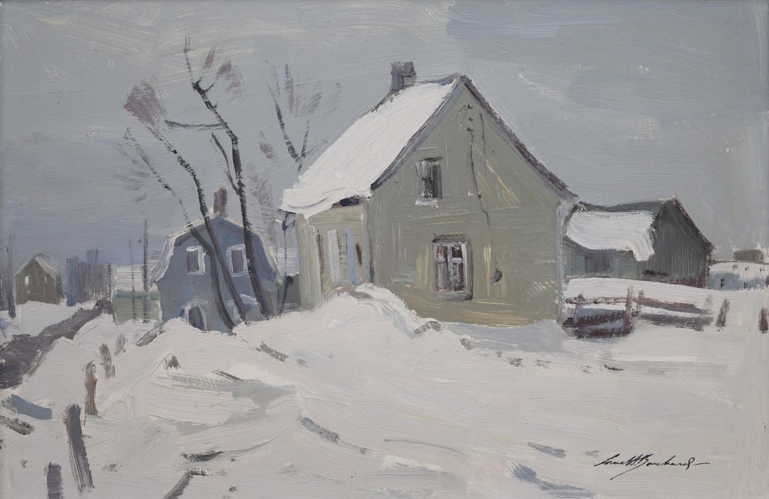 Lorne Bouchard 1913-1978 Houses Near the Village, St. Cyrre de Wendover, QC, 1966