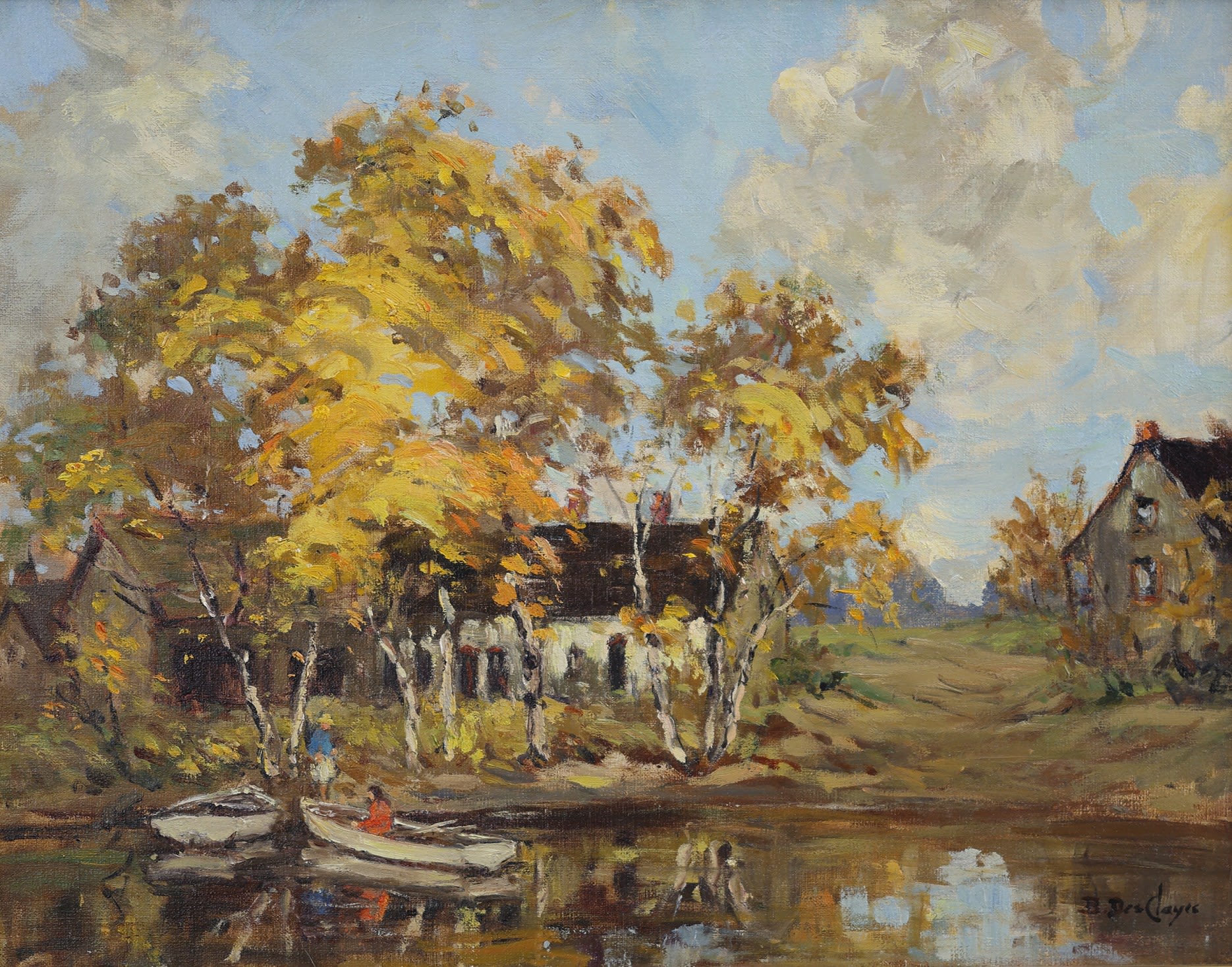 Berthe Des Clayes; Silver Birches by the River