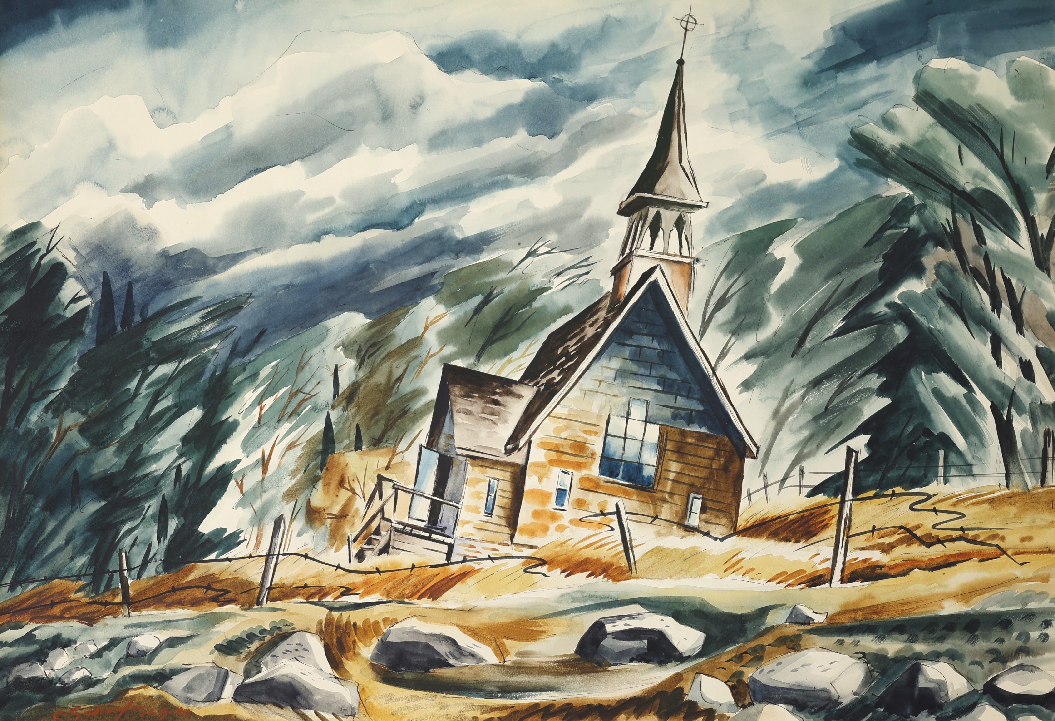 Carl Schaefer; Lutheran Church at Purdy, ON