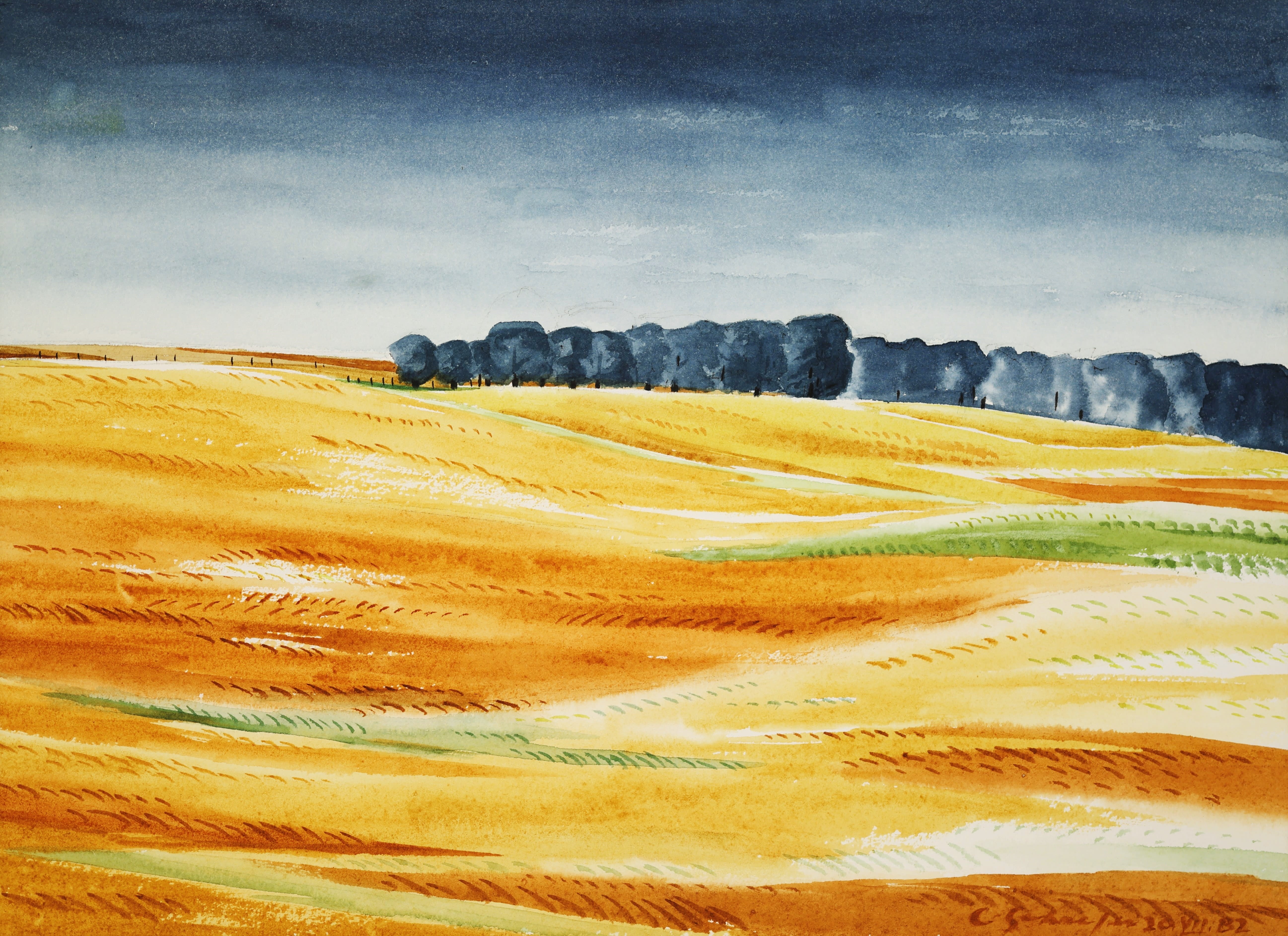 Carl Schaefer; The Fields Near Strasburg, Waterloo County