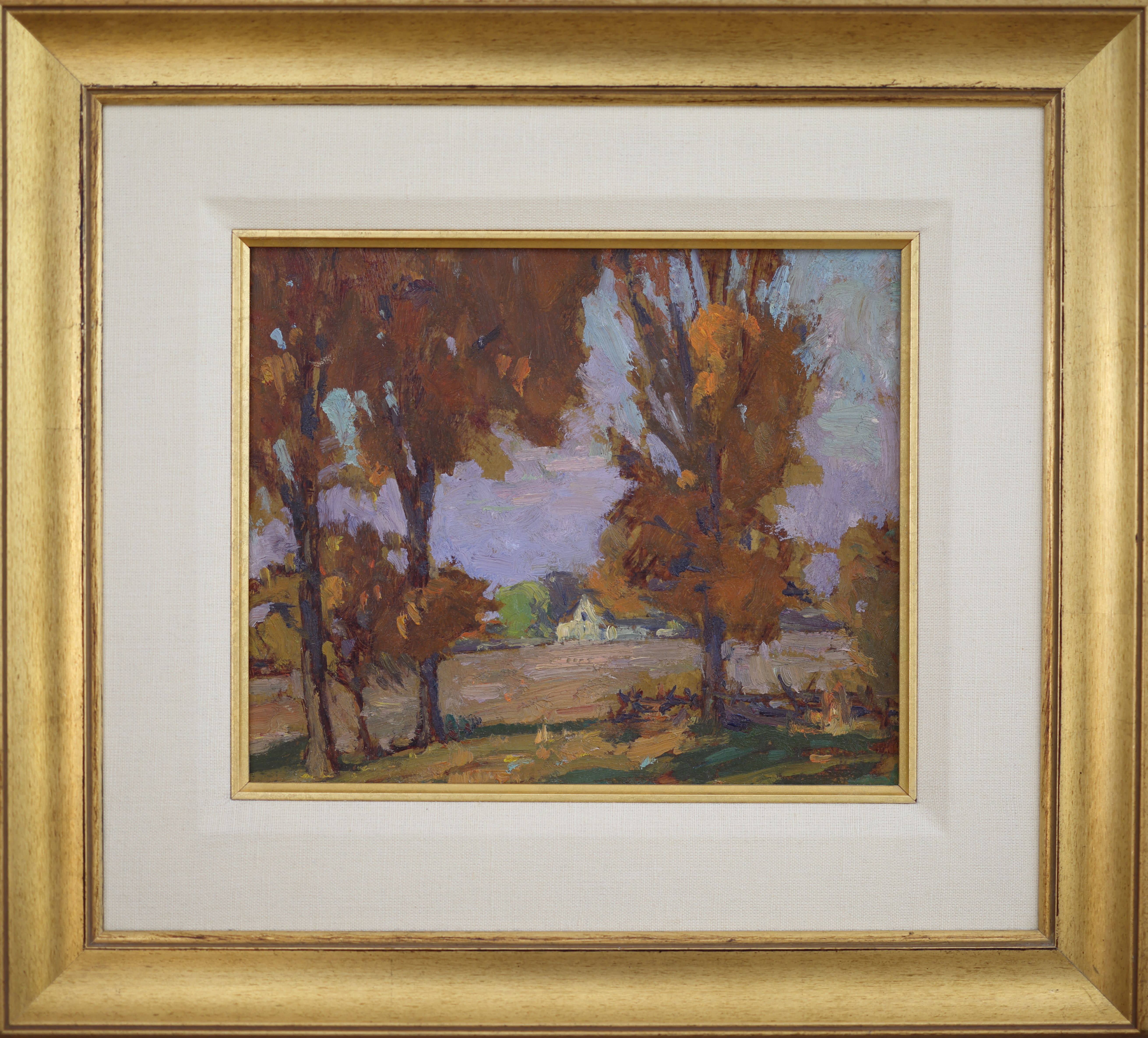 Dewitt Drake; Farmhouse and Autumn Trees