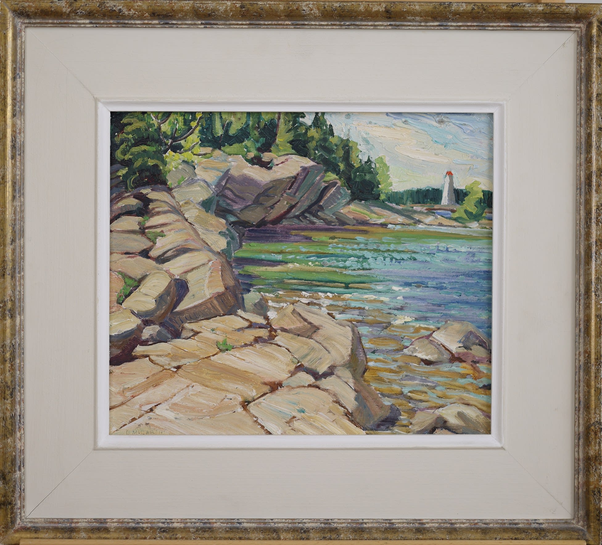 Doris McCarthy; Rocks & Lighthouse, Georgian Bay