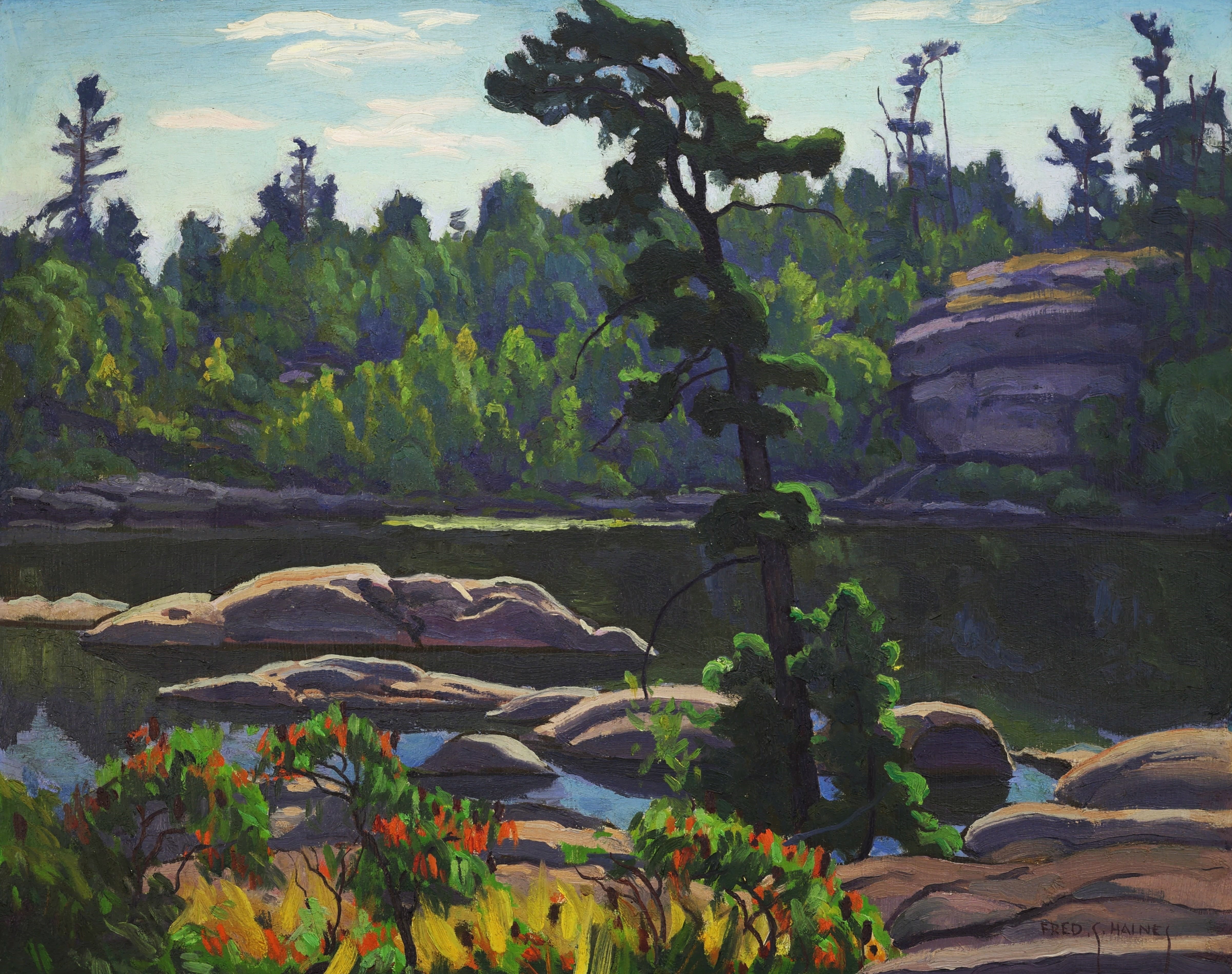 Frederick Stanley Haines; Pines on the Shoreline