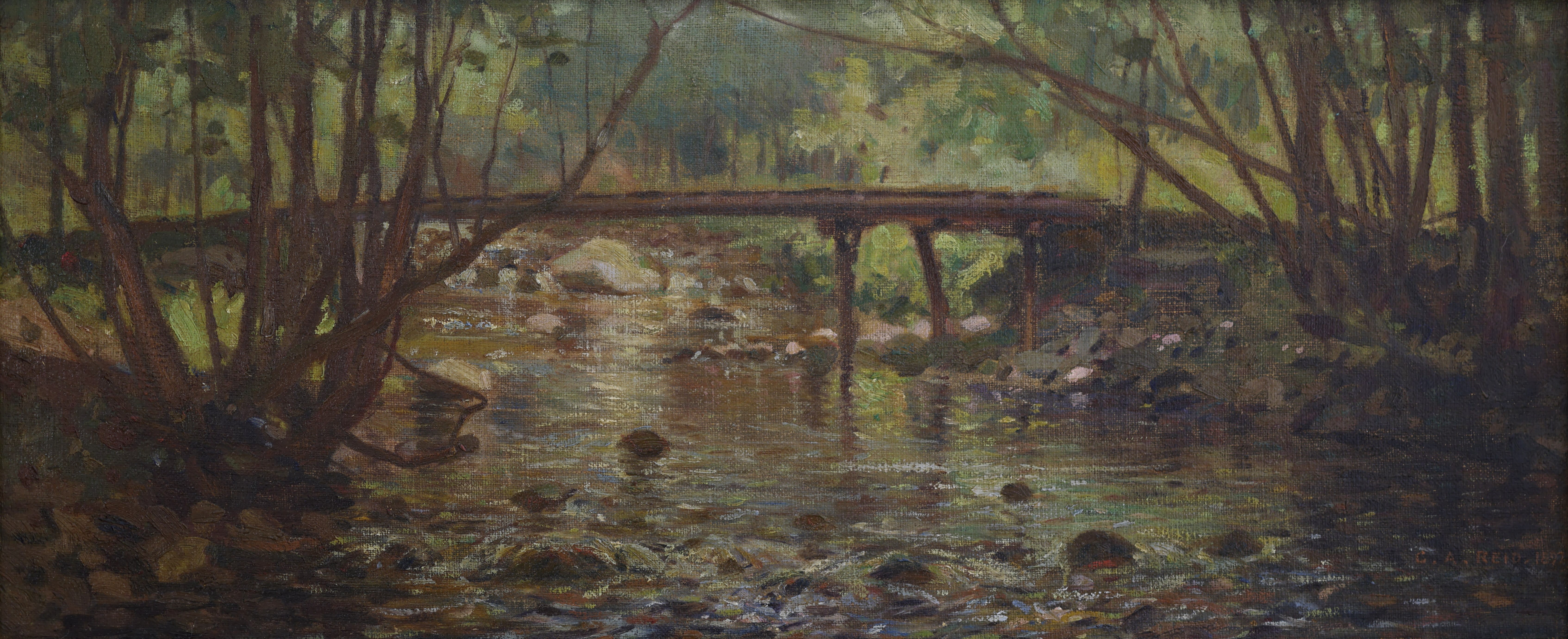 George Agnew Reid; Wooden Bridge, Near Stoney Lake