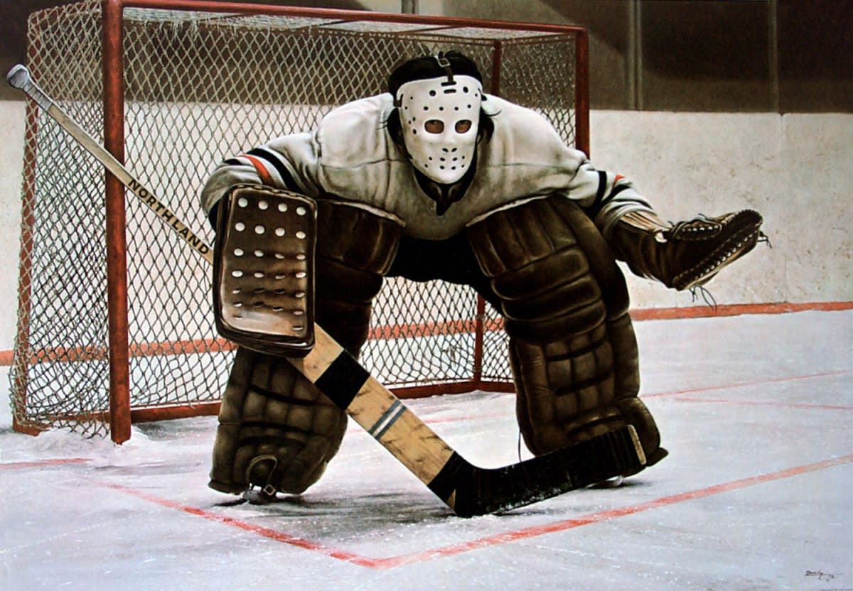 Ken Danby – At the Crease (1972), photorealist hockey painting