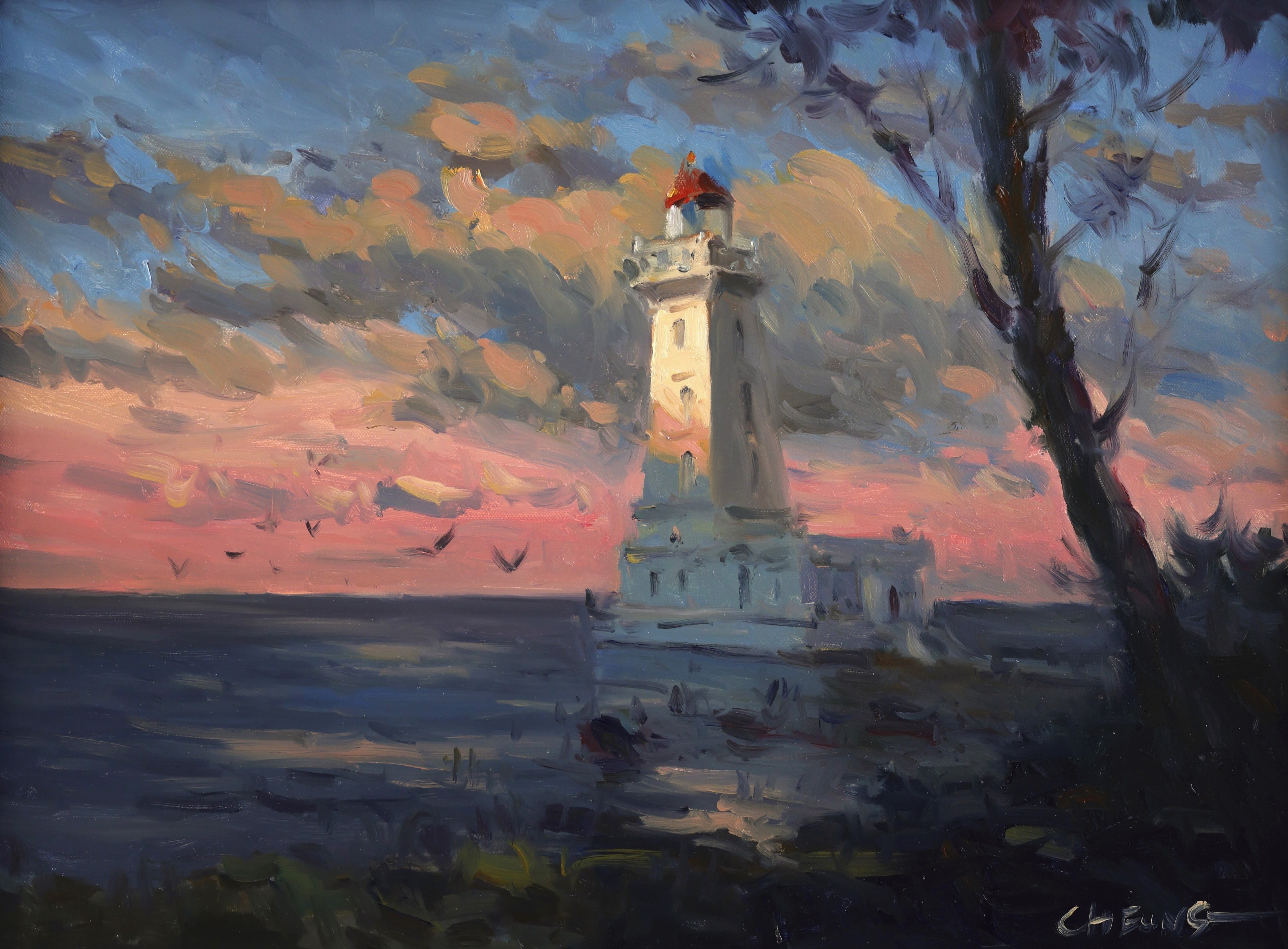 Peter Cheung; Dawn at Point Abino Lighthouse