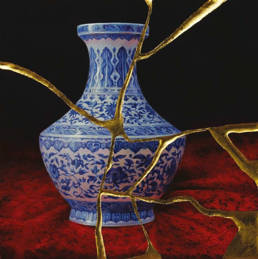 Bruno Capolongo; Scarlet Kintsugi with Vase