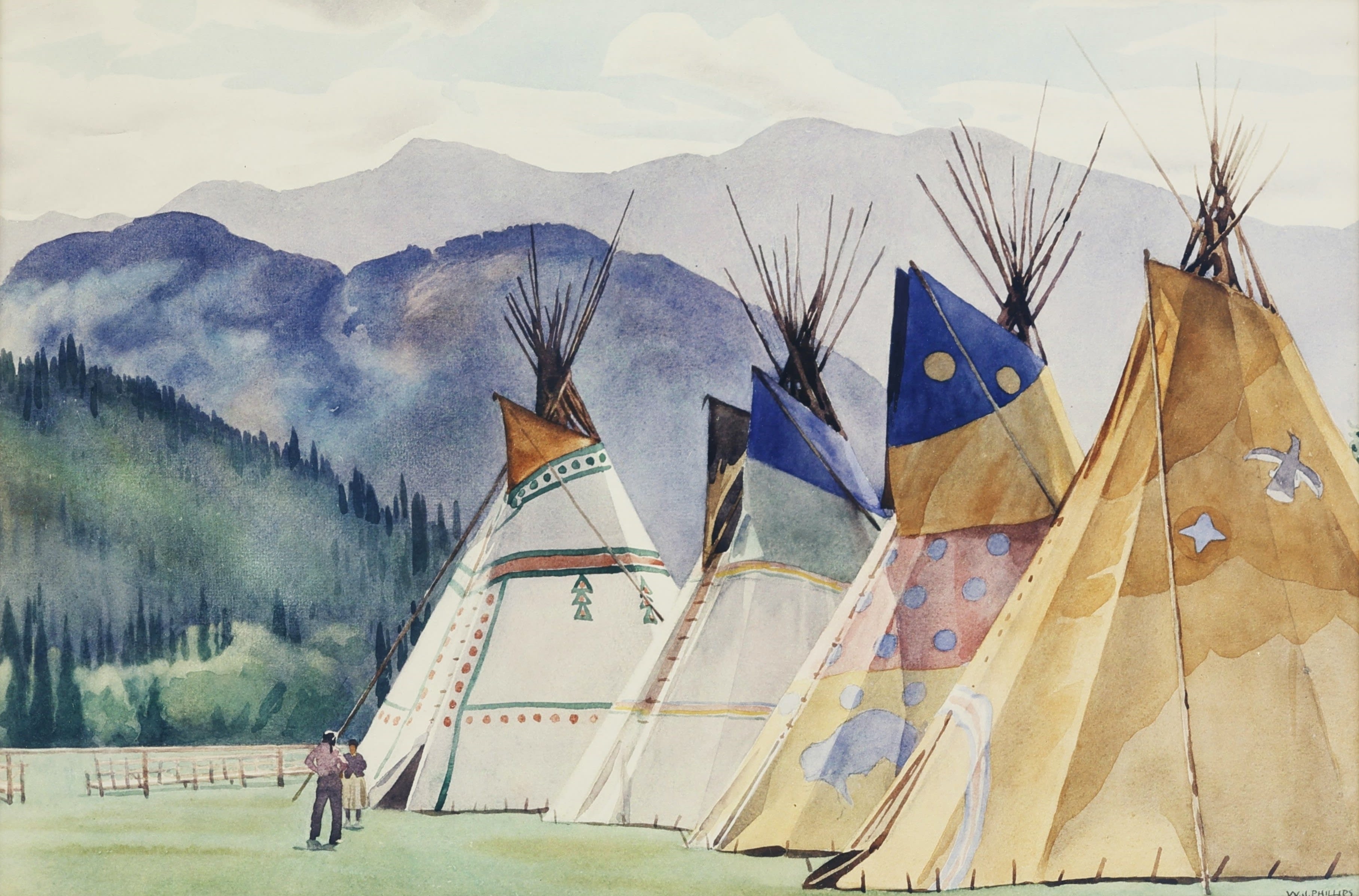 Walter Joseph Phillips; Teepees, Banff