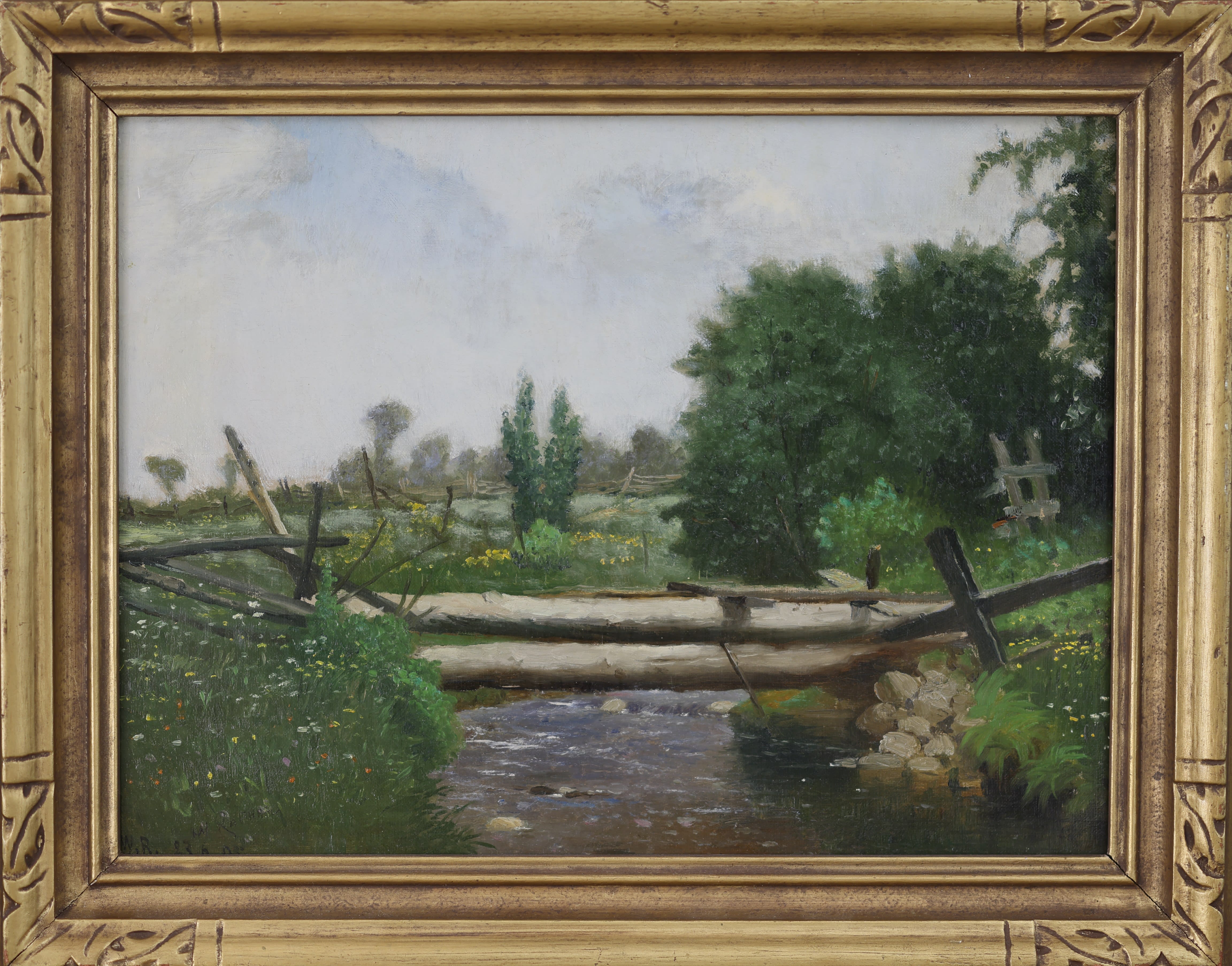 William Raphael; Bridge Over a Stream