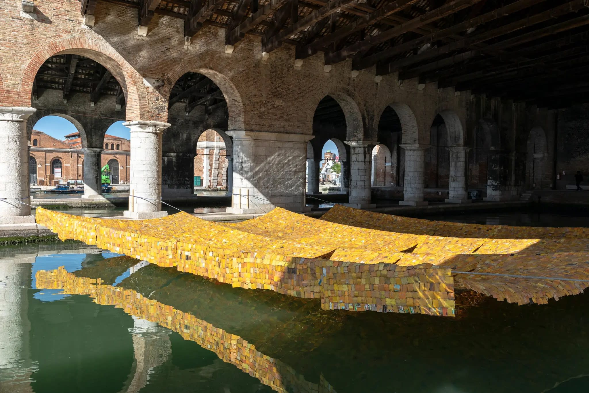 Pictured: 'Time and Chance' - Serge Attukwei Clottey at the Venice Architectural Biennale (2023). Photo courtesy Marco Zorzanello and the Venice Architectural Biennale.