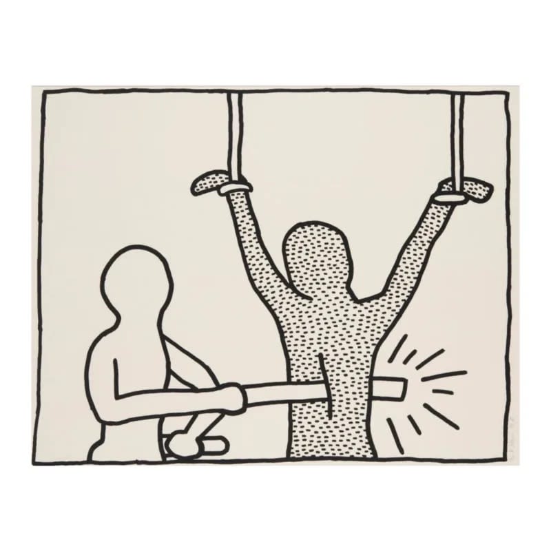 Keith Haring Blueprint Drawings - One Plate