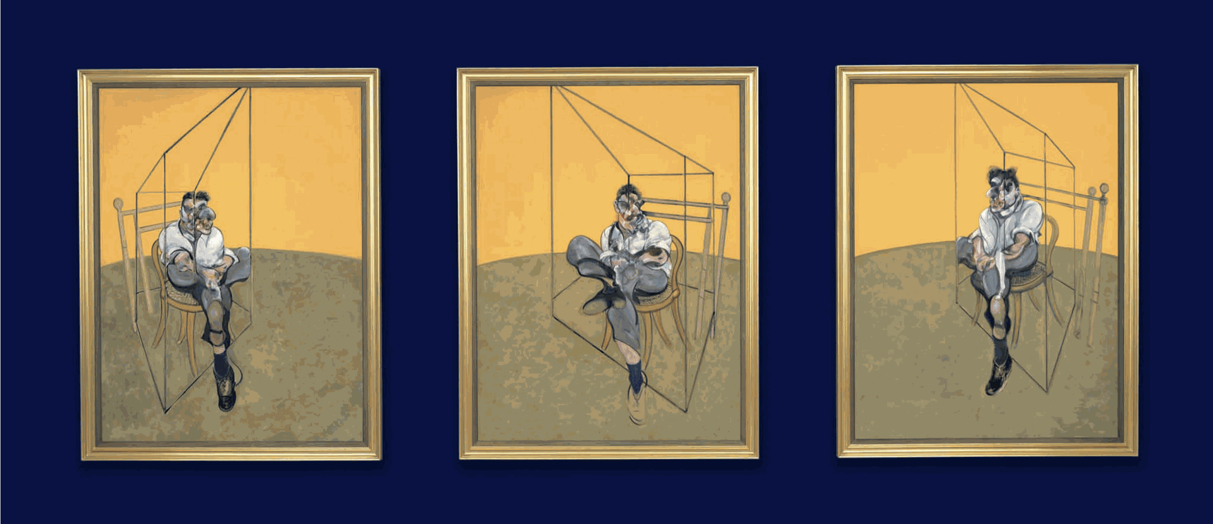 Francis Bacon, Three Studies of Lucien Freud, 1969. It is Bacon's record auction sold in 2013 at Christie's , for $142.4 million.