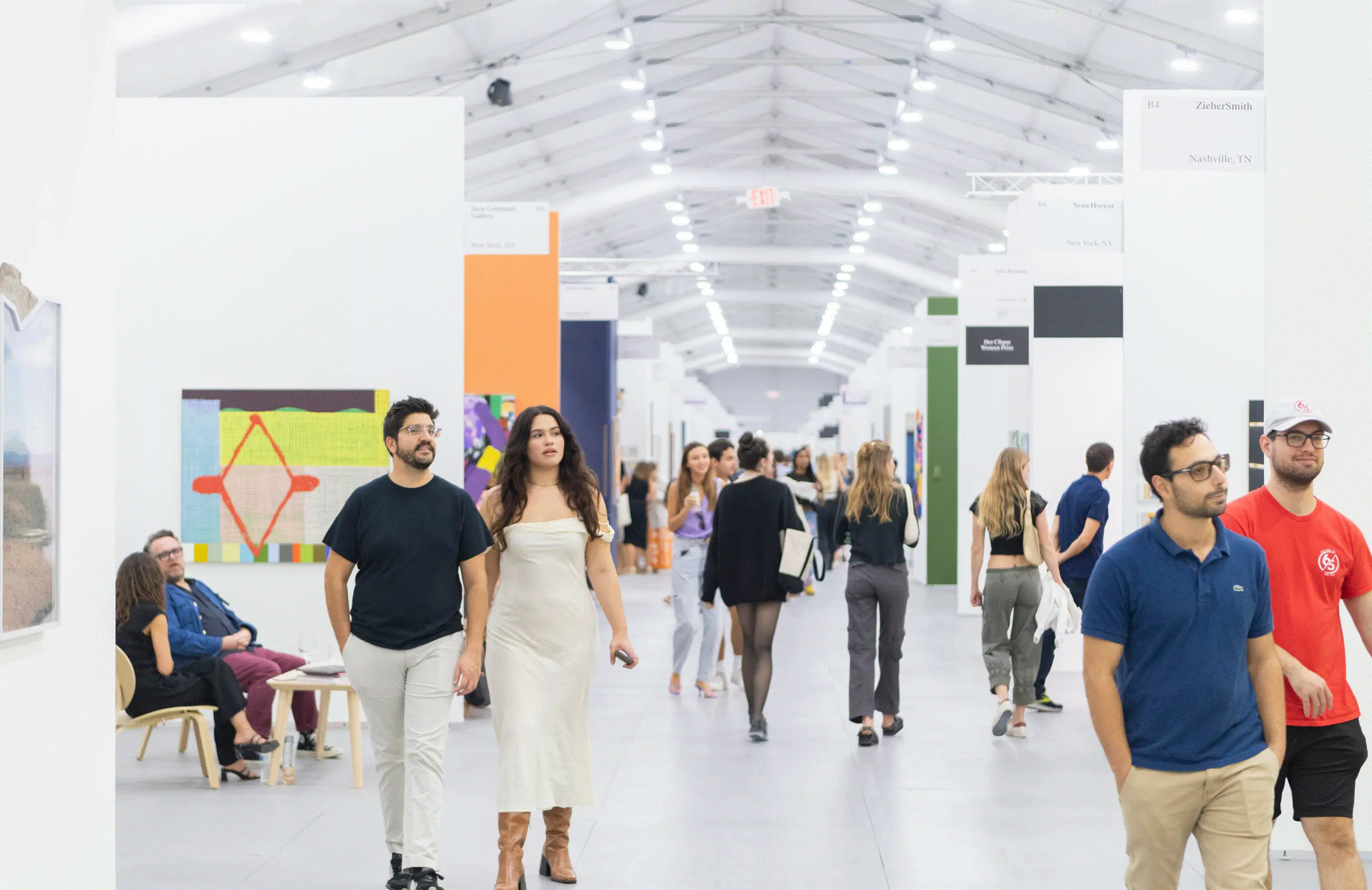 Courtesy of Untitled, people inside the Untitled Art Fair. 