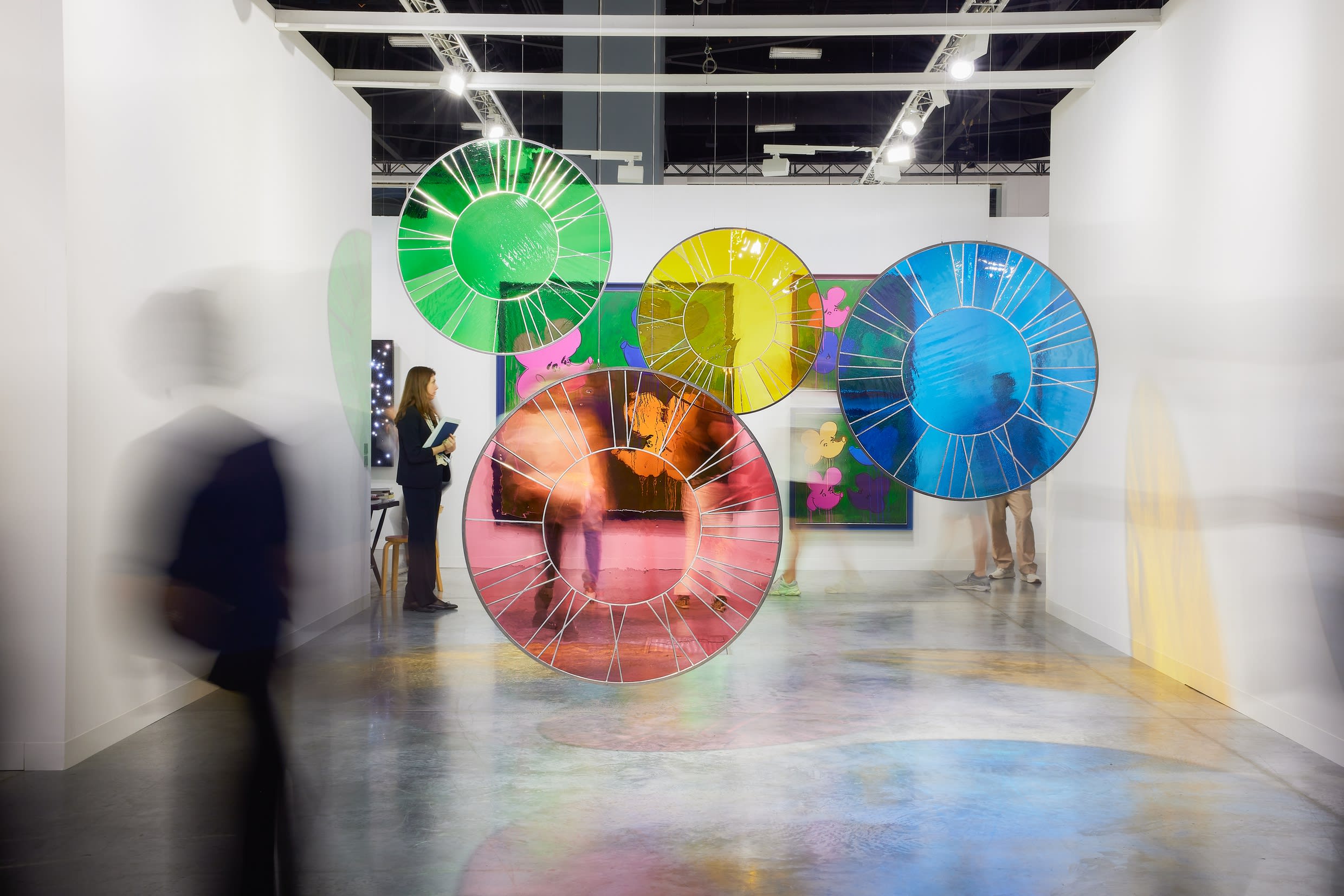 Courtesy of Art Basel, image of Art Basel Miami including individual gallery booths .