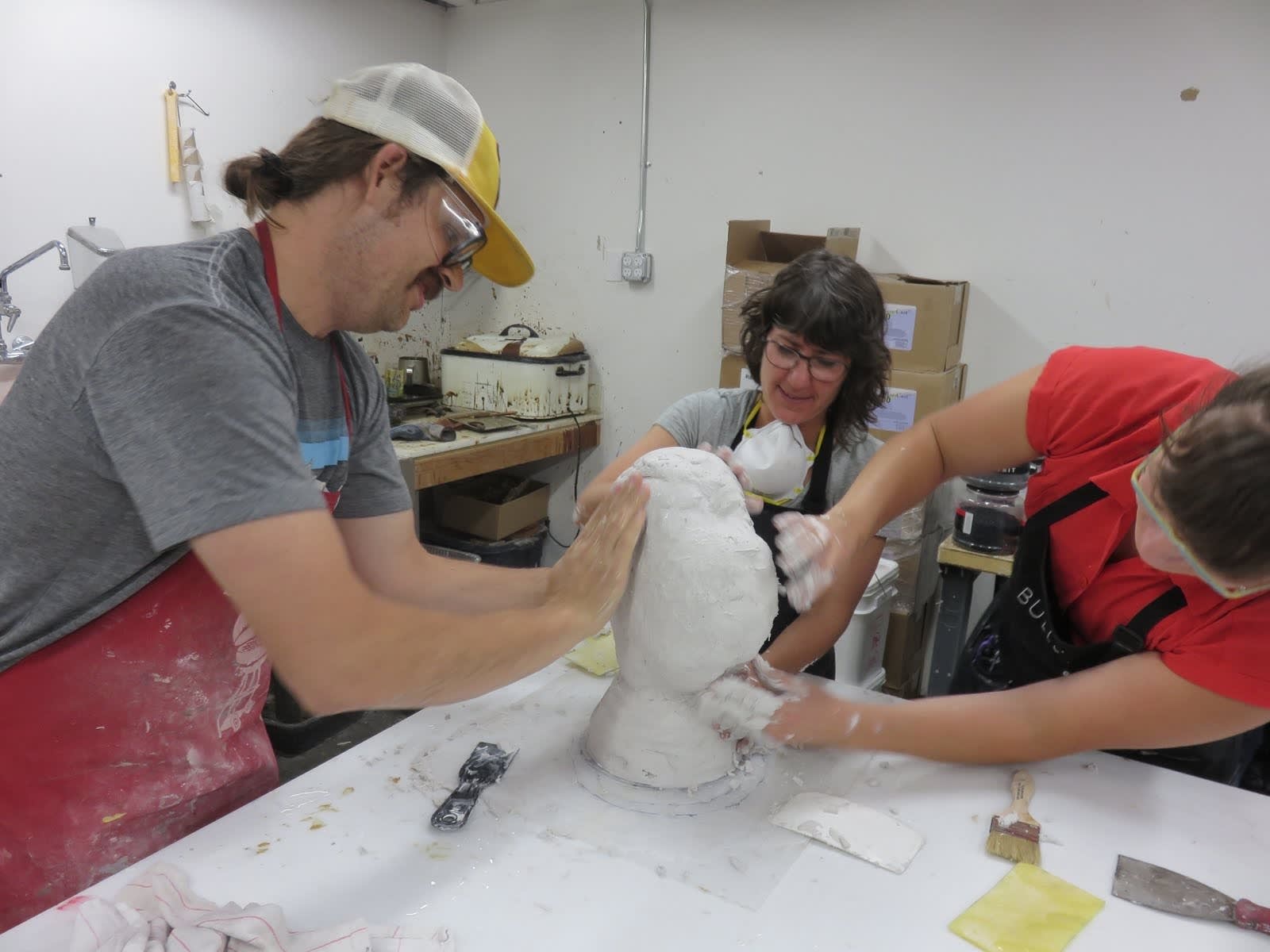  Heidi Schwegler in residence at Bullseye's factory studios, 2015, Portland, Oregon.