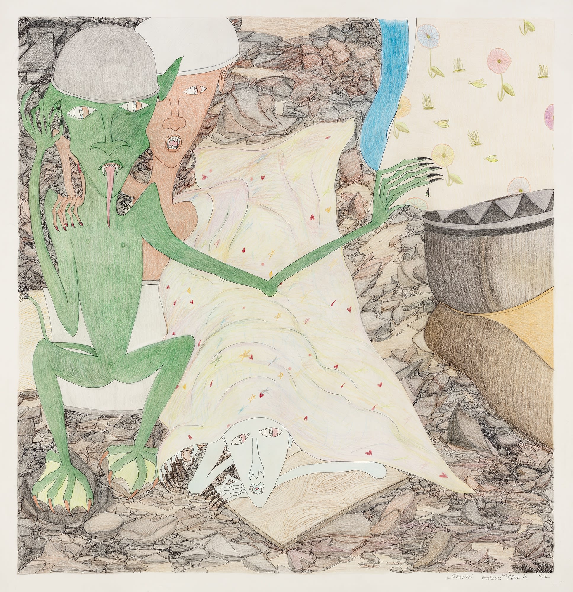Lot 30 - Untitled (Monsters at the Foot of a Woman)