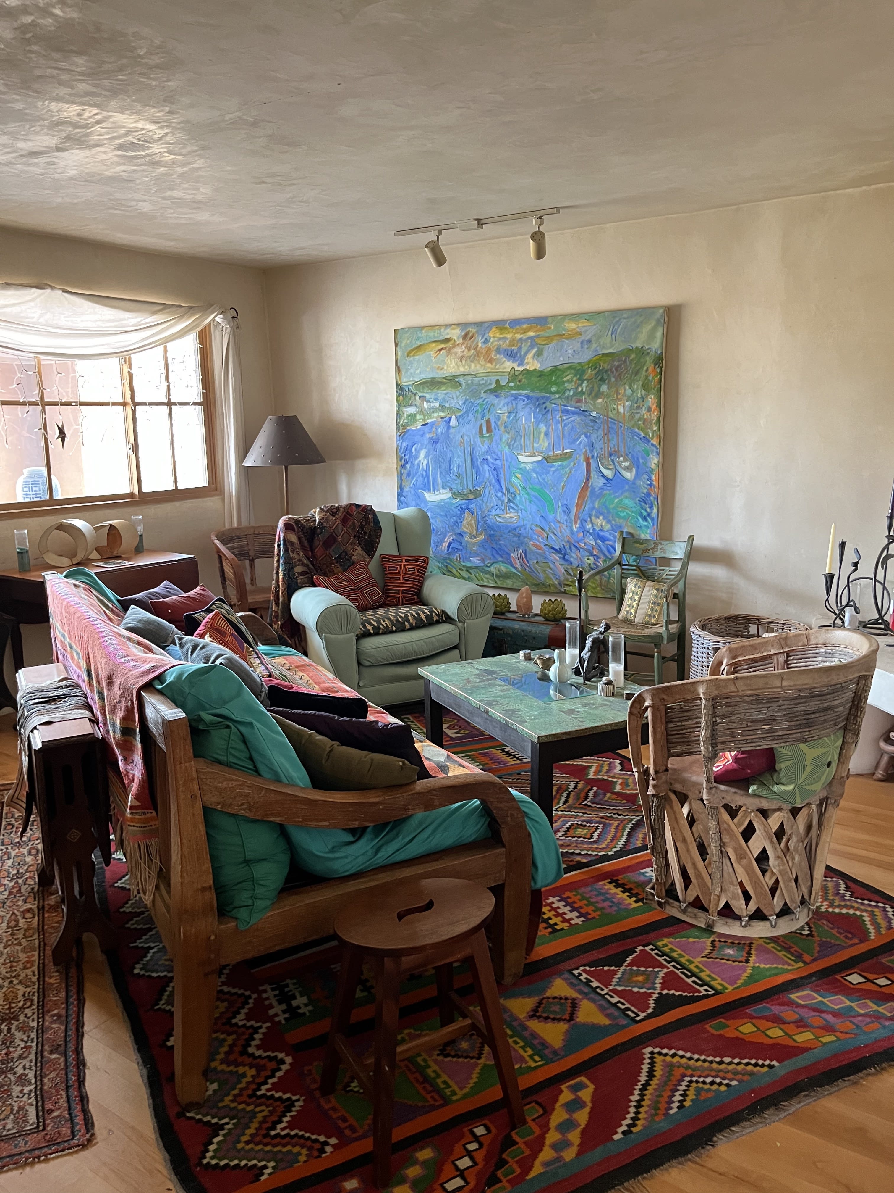 Tom Osgood's colorful living room