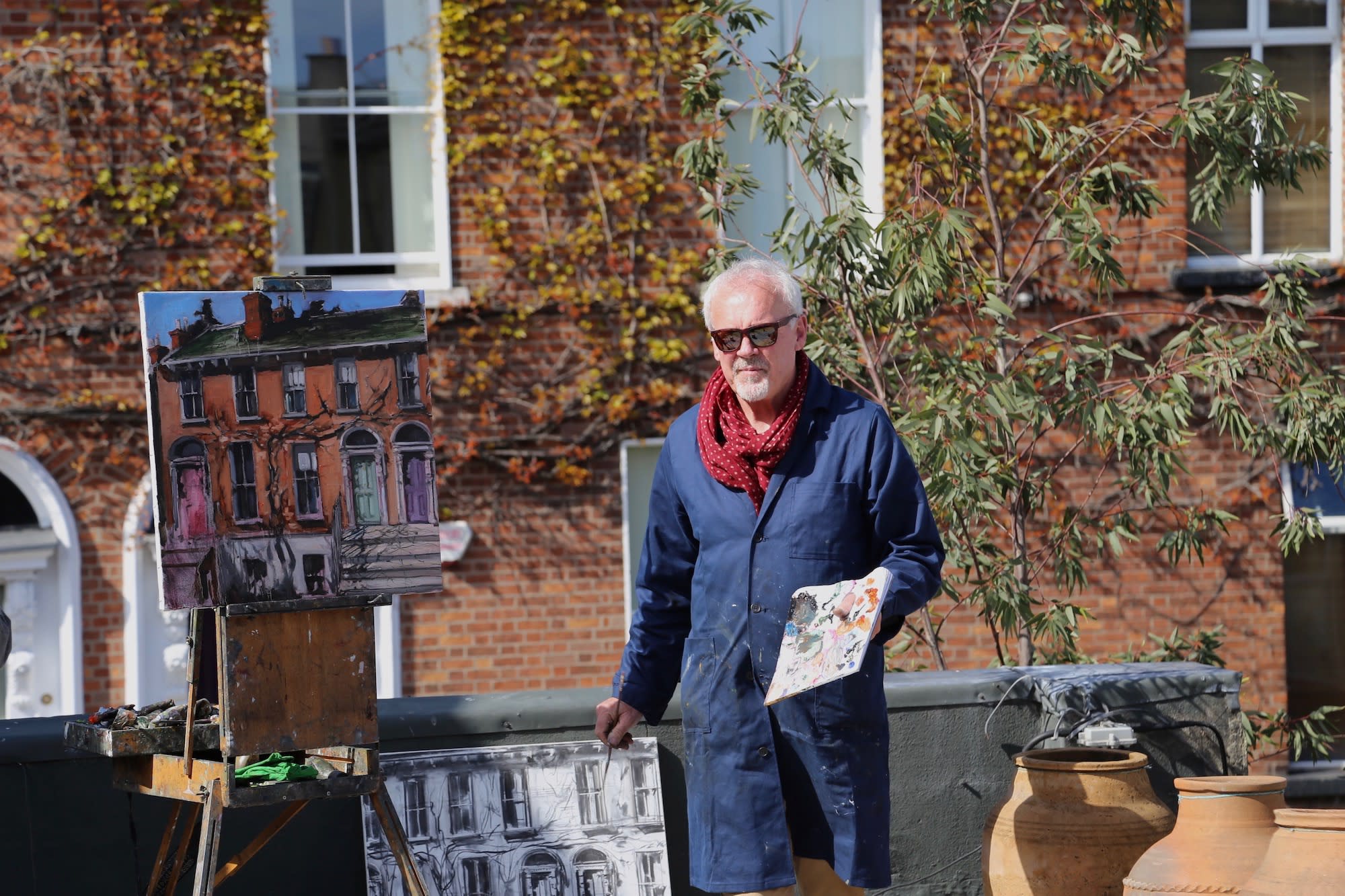 Gerard_Byrne_artist_painting_on_the_roof_during_lockdown_Pause_For_Harmony_Art_Exhibition