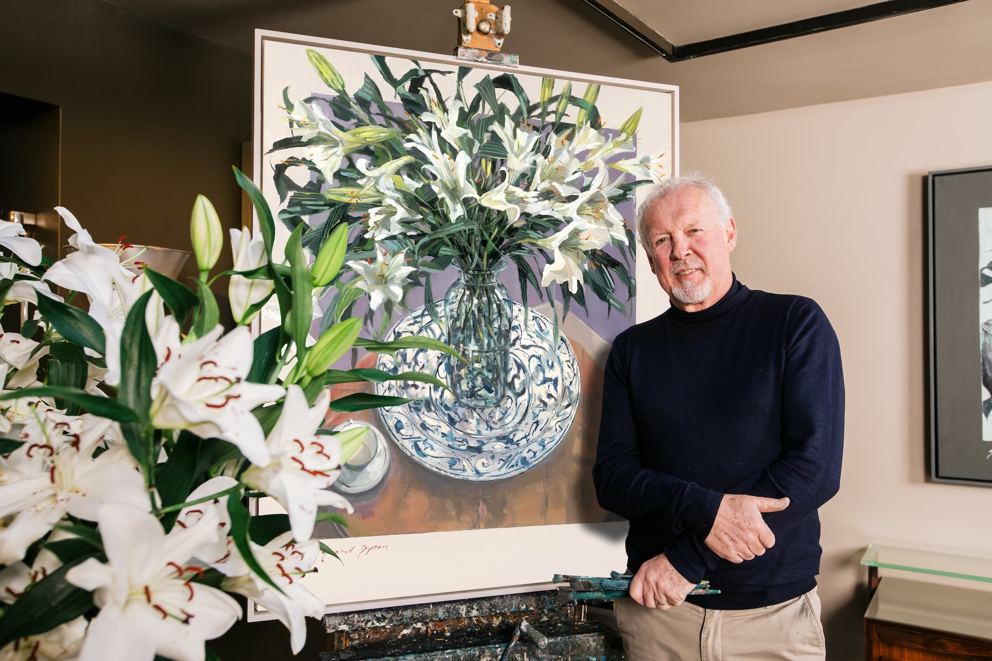 Gerard Byrne Lilies of Hope painting raffle in aid of Irish Red Cross Ukraine Crisis Appeal