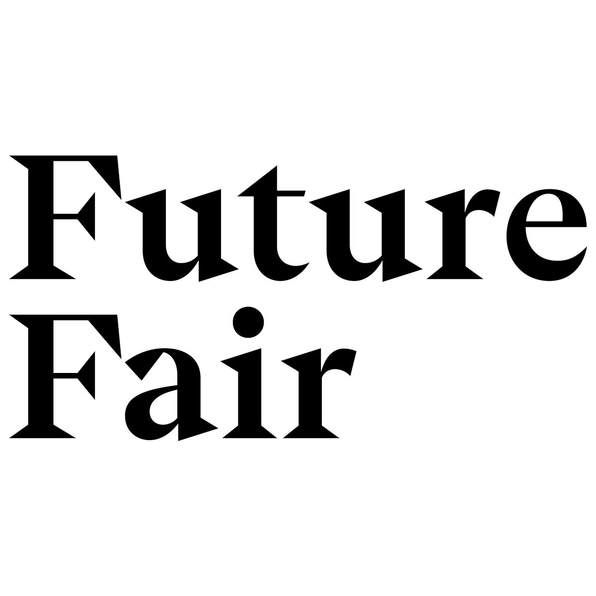 Future fair written in black text on white background