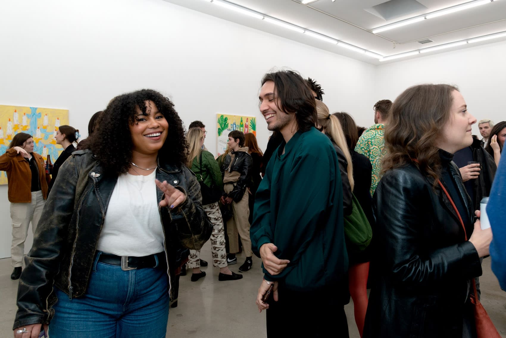 Photo of people at Michael McGregor's opening reception for his exhibition Private Party 