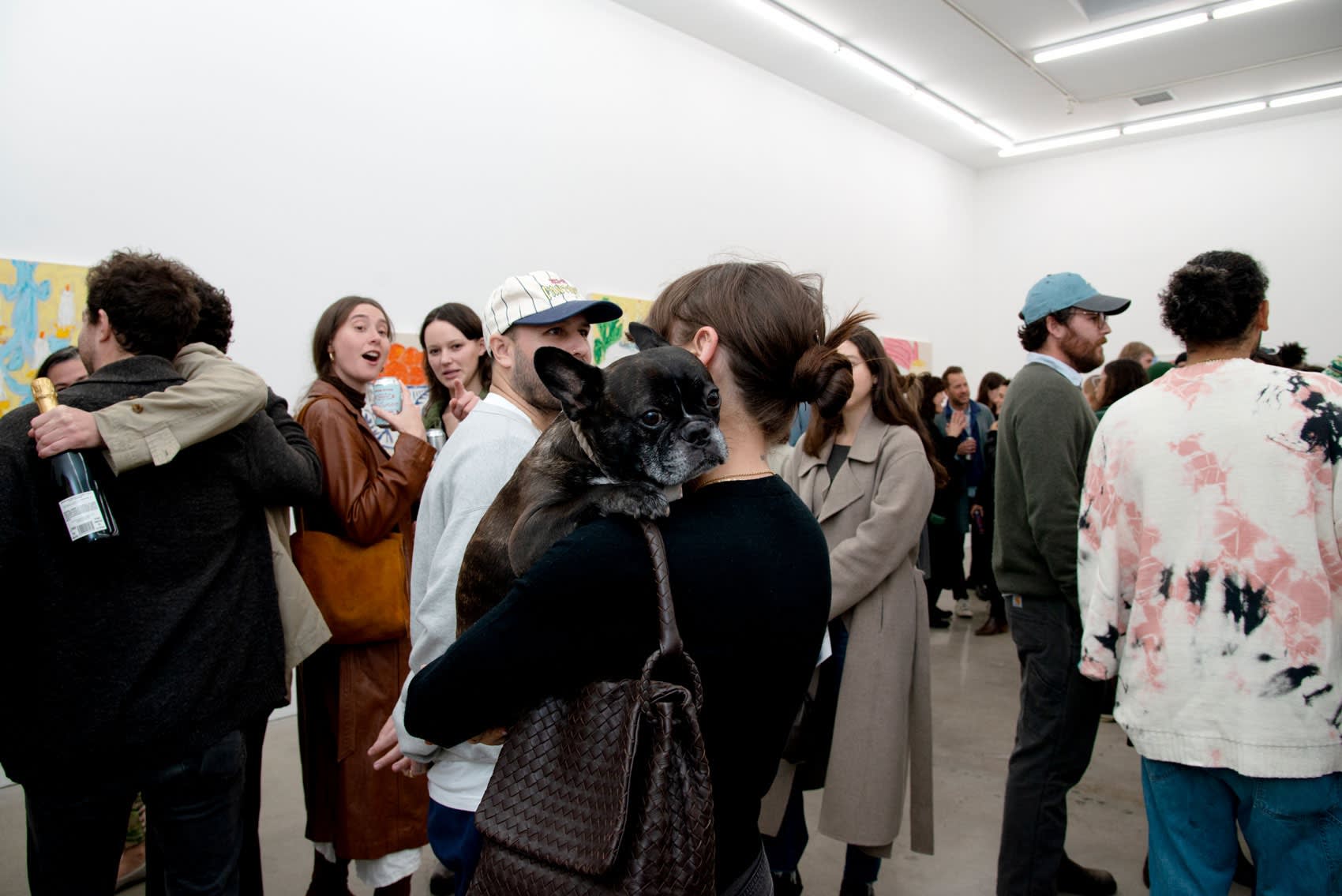 Photo of people at Michael McGregor's opening reception for his exhibition Private Party 