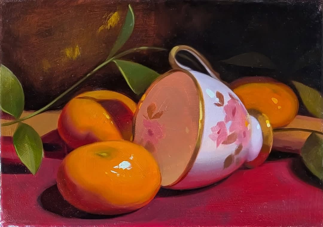 Megan Ellen MacDonald - painting of teacup and orange