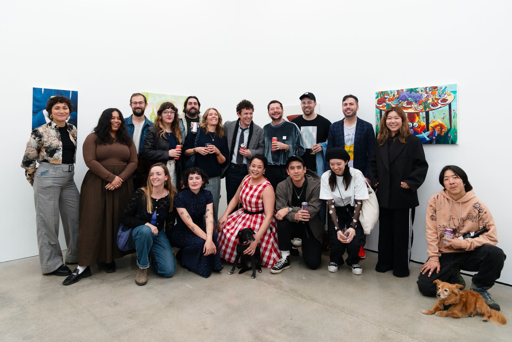 Photo of participating artists at the opening reception of Potluck