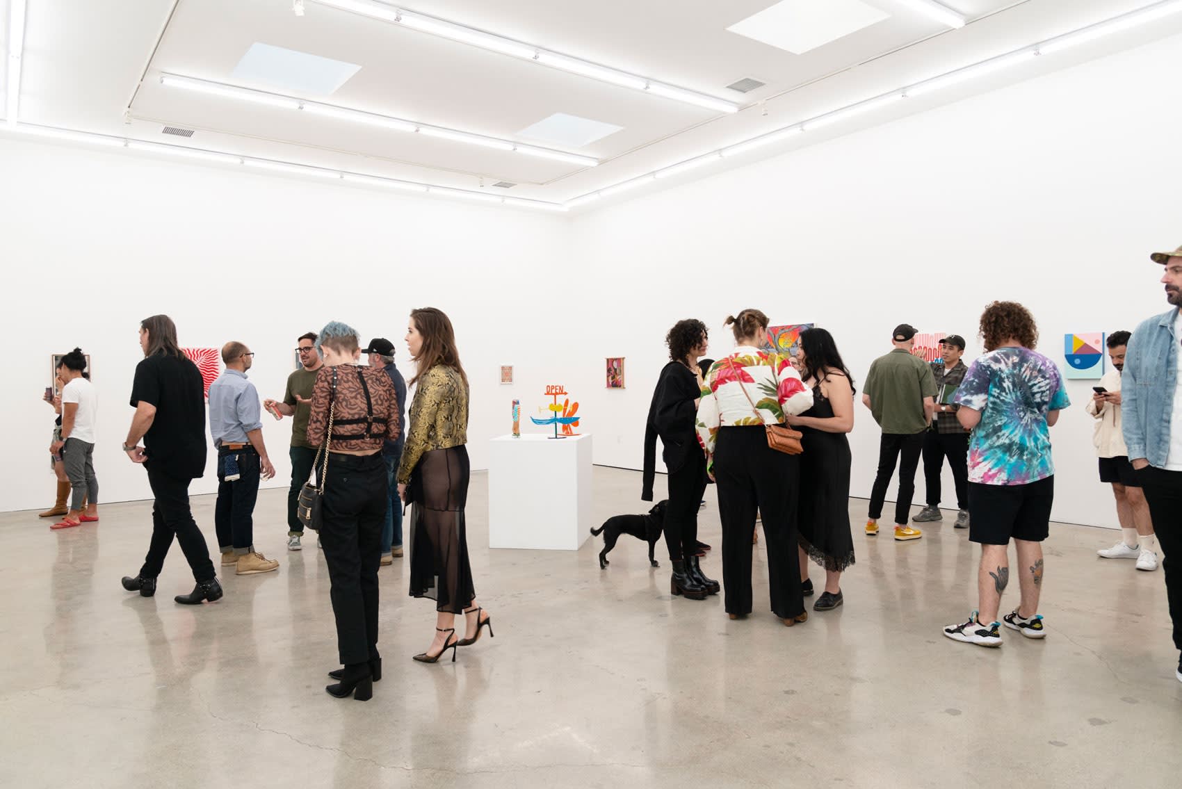 A group of people in the gallery at Hashimoto Contemporary Los Angeles